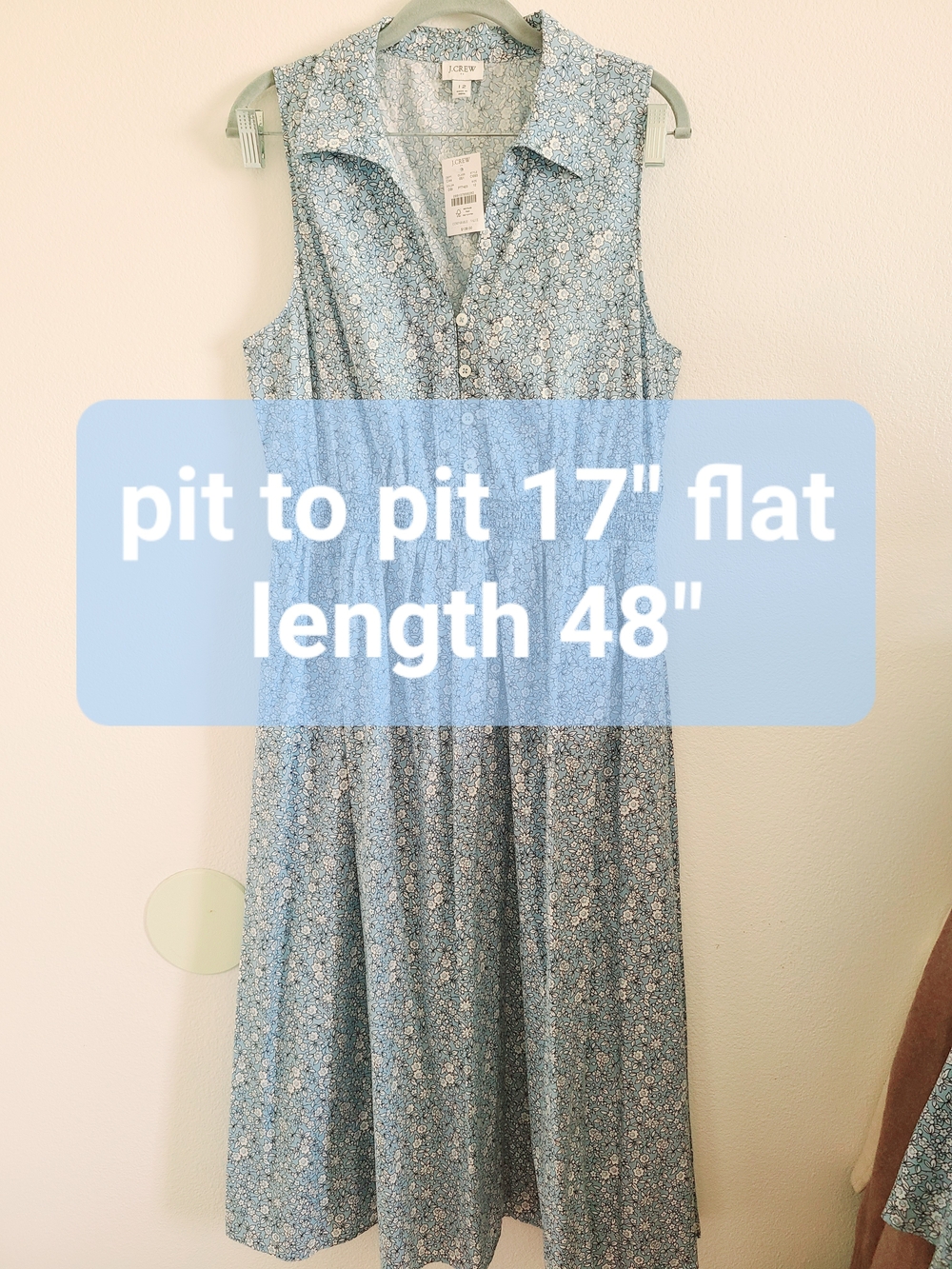 J. Crew Factory Light Blue Floral Midi Shirt Dress - Picture 9 of 9